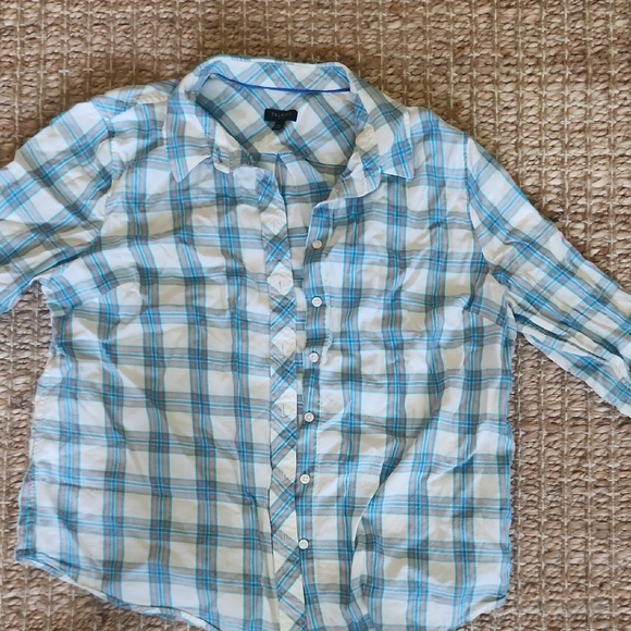Kids Blue Checkered Button-Down Shirt - Picture 5 of 12